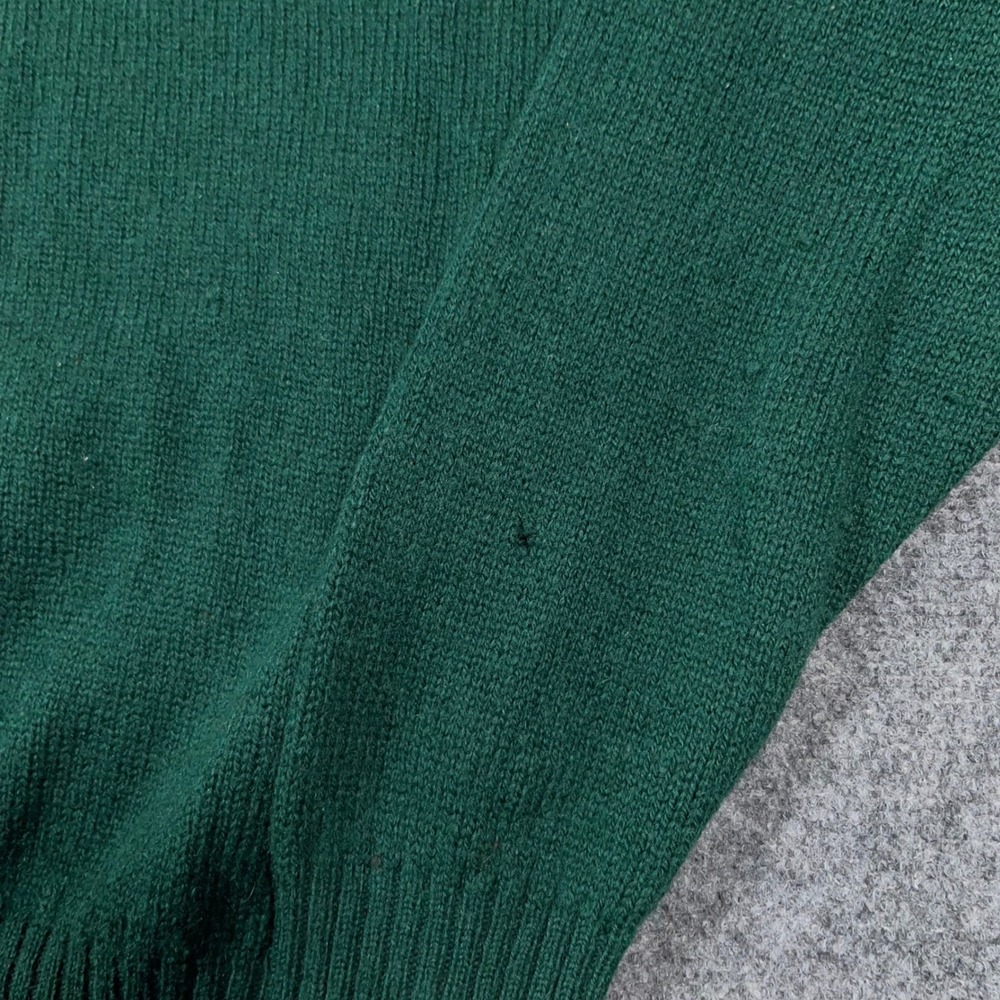 VTG REI Virgin Wool Crewneck Sweater Mens Large Ribbed Knit Forest Green Grandpa - Picture 4 of 8